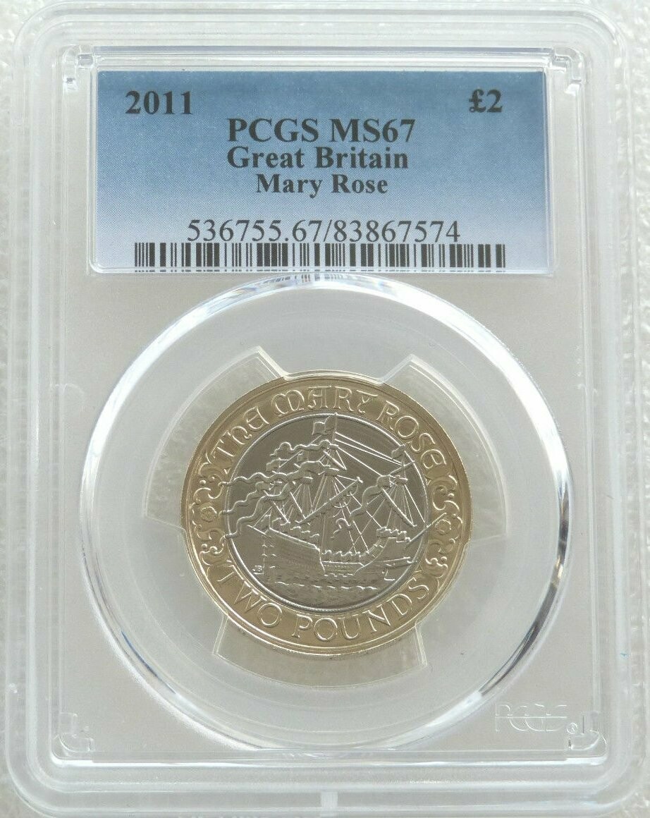 2011 Mary Rose £2 Brilliant Uncirculated Coin PCGS MS67