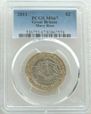 2011 Mary Rose £2 Brilliant Uncirculated Coin PCGS MS67