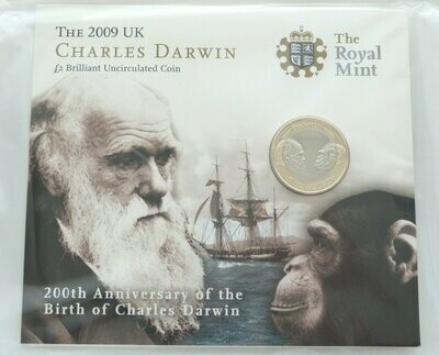 2009 Charles Darwin £2 Brilliant Uncirculated Coin Pack Sealed