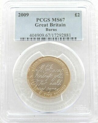 2009 Robert Burns £2 Brilliant Uncirculated Coin PCGS MS67