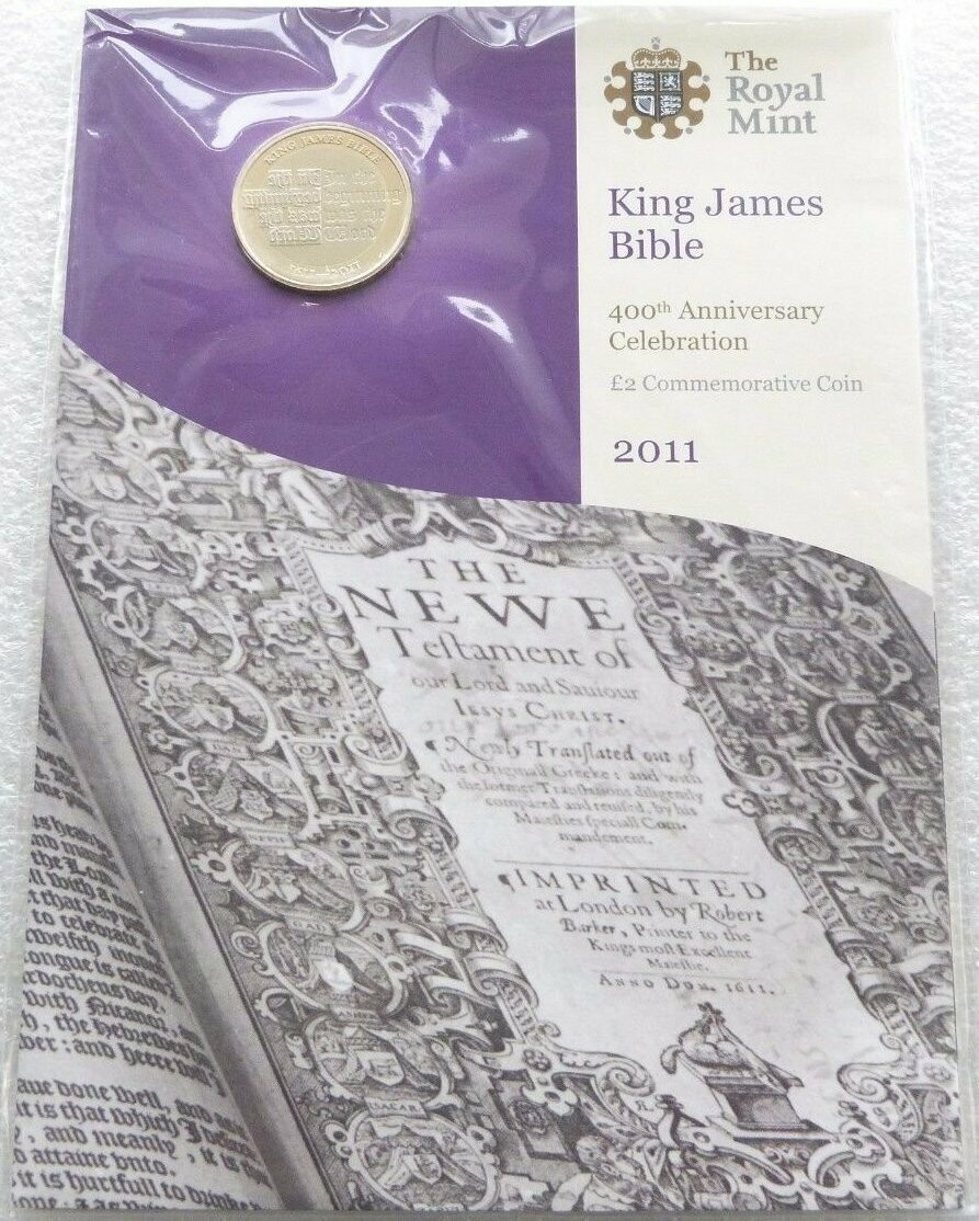 2011 King James Bible £2 Brilliant Uncirculated Coin Pack Sealed
