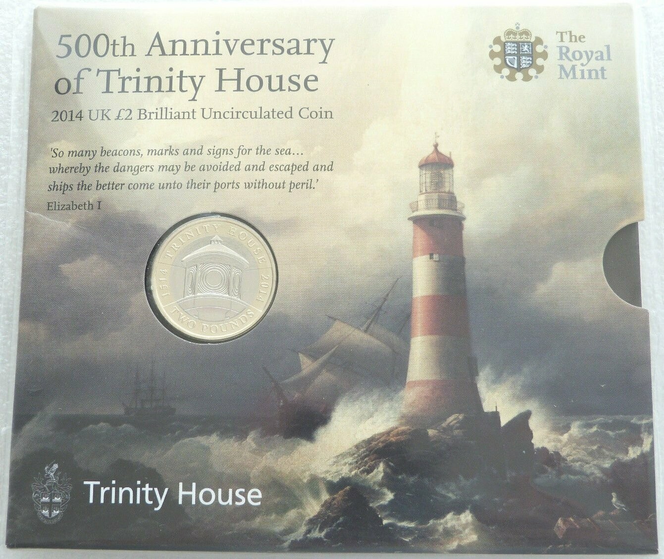 2014 Trinity House £2 Brilliant Uncirculated Coin Pack Sealed