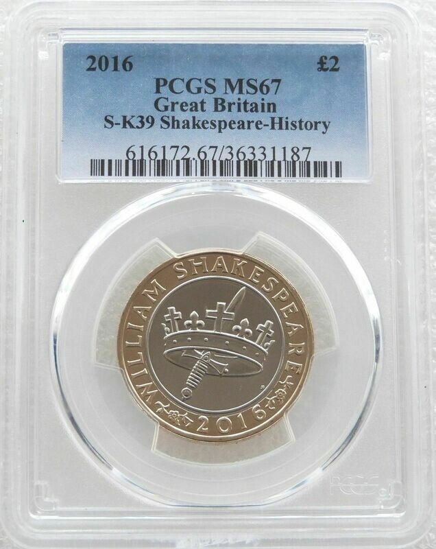 2016 William Shakespeare Histories £2 Brilliant Uncirculated Coin PCGS MS67