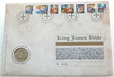 2011 King James Bible £2 Brilliant Uncirculated Coin First Day Cover