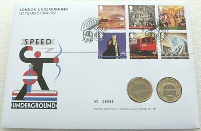 2013 London Underground £2 Brilliant Uncirculated 2 Coin Set First Day Cover