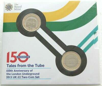 2013 London Underground £2 Brilliant Uncirculated 2 Coin Set Sealed