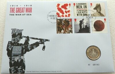 2015 First World War Royal Navy £2 Brilliant Uncirculated Coin First Day Cover