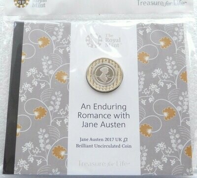 2017 Jane Austen £2 Brilliant Uncirculated Coin Pack Sealed