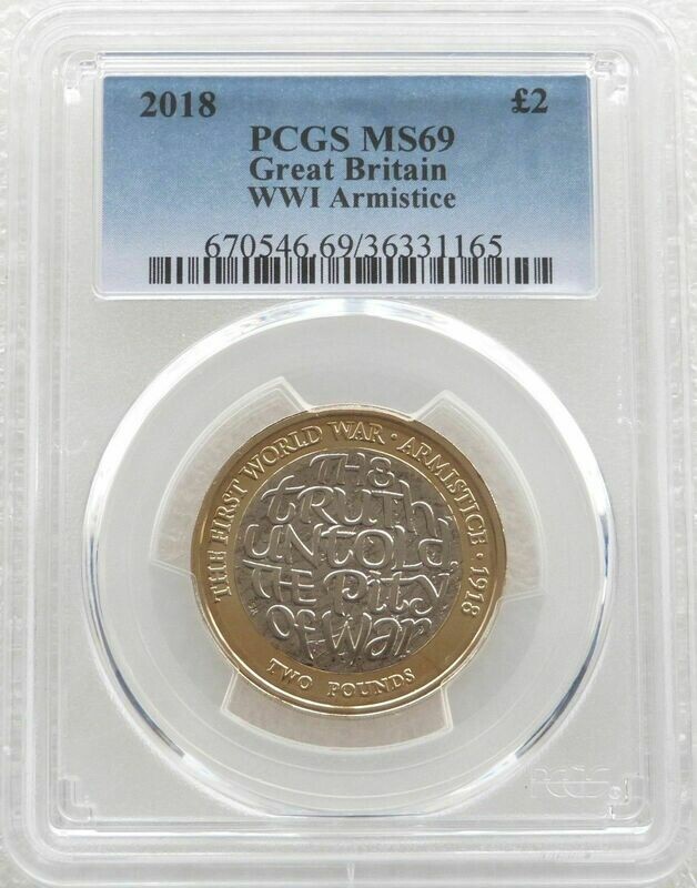 2018 First World War Armistice £2 Brilliant Uncirculated Coin PCGS MS69