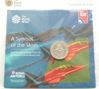 2018 Royal Air Force RAF Emblem £2 Brilliant Uncirculated Coin Pack Sealed