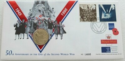 1995 End of Second World War Dove £2 Brilliant Uncirculated Coin First Day Cover