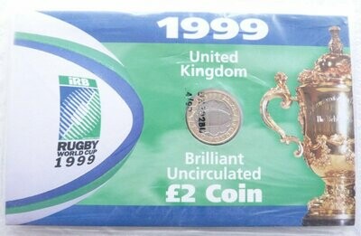 1999 Rugby World Cup £2 Brilliant Uncirculated Coin Pack Sealed