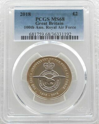 2018 Royal Air Force RAF Emblem £2 Brilliant Uncirculated Coin PCGS MS68
