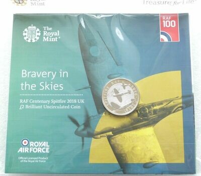 2018 Royal Air Force RAF Spitfire £2 Brilliant Uncirculated Coin Pack Sealed