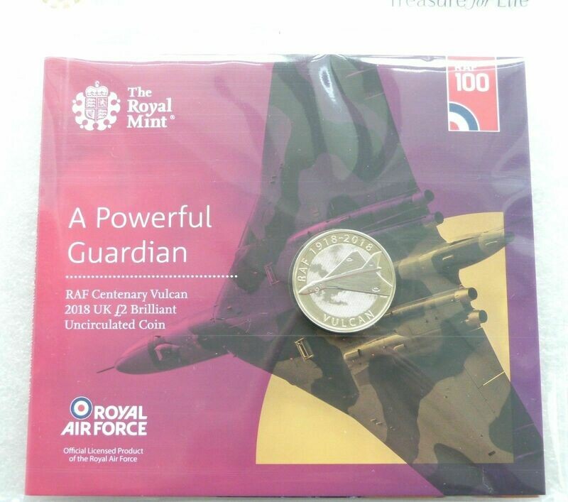 2018 Royal Air Force RAF Vulcan £2 Brilliant Uncirculated Coin Pack Sealed