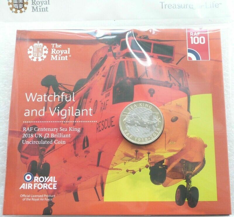 2018 Royal Air Force RAF Sea King £2 Brilliant Uncirculated Coin Pack Sealed
