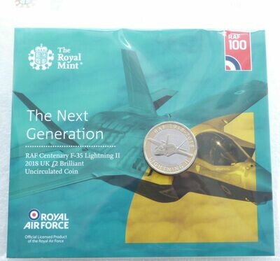 2018 Royal Air Force RAF F-35 Lightning II £2 Brilliant Uncirculated Coin Pack Sealed