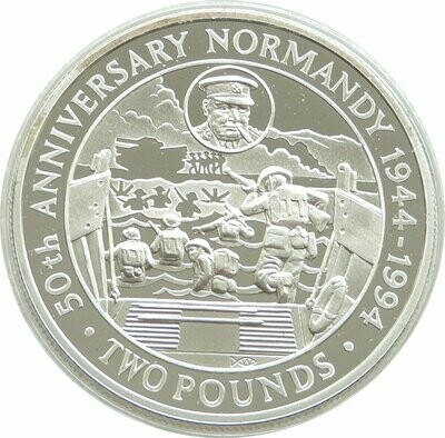 1994 Guernsey D-Day Landings £2 Silver Proof Coin