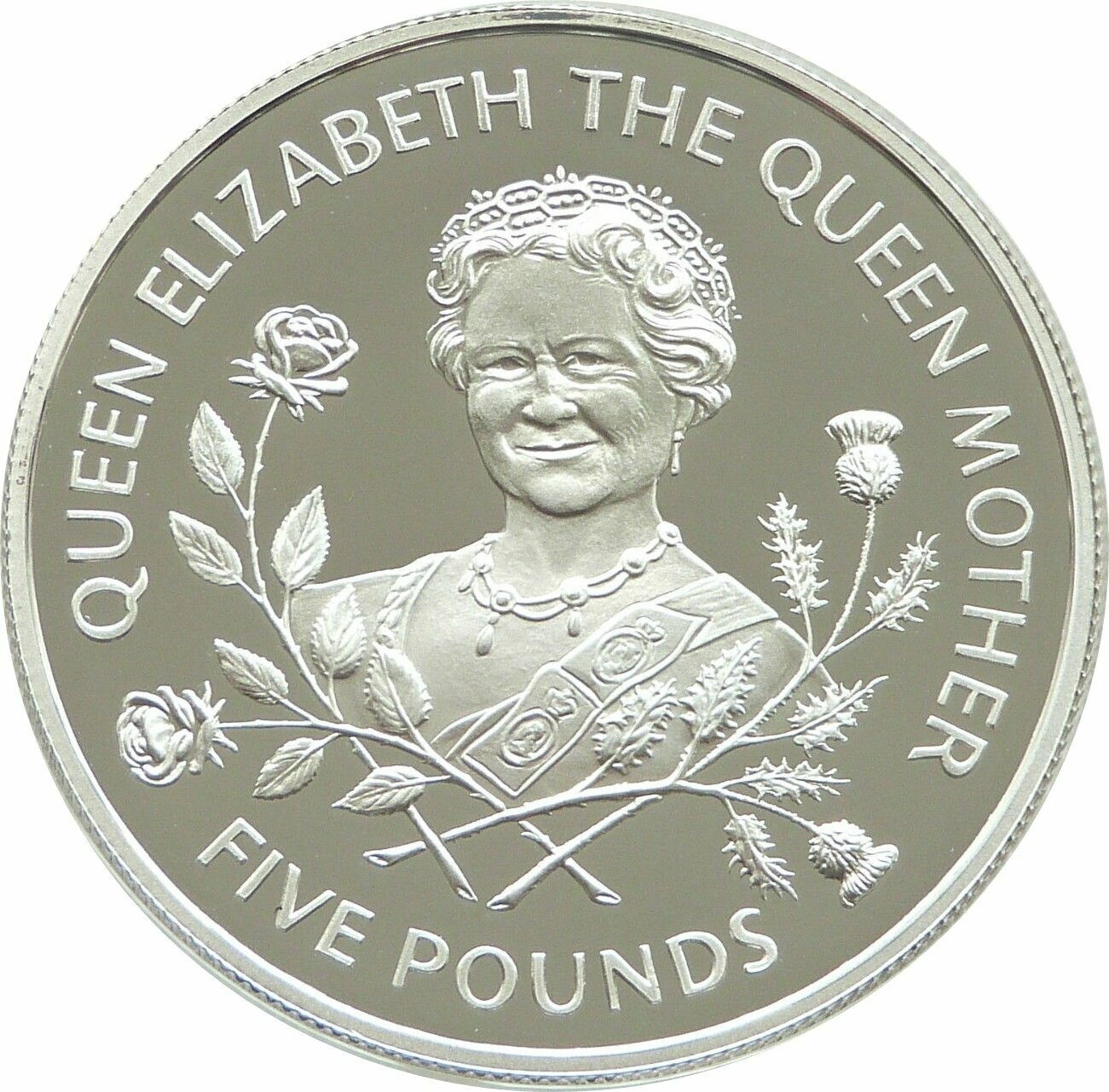 1995 Guernsey Queen Mother 95th Birthday £5 Silver Proof Coin