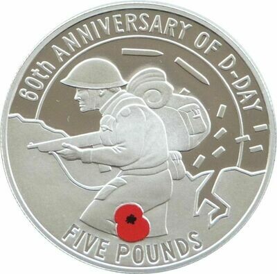 2004 Guernsey D-Day Landings £5 Silver Proof Coin