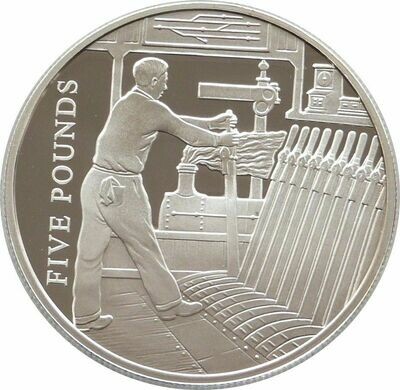 2004 Guernsey Golden Age of Steam Signalman £5 Silver Proof Coin