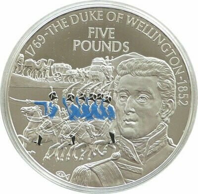 2002 Guernsey Duke of Wellington 150th Anniversary £5 Silver Proof Coin