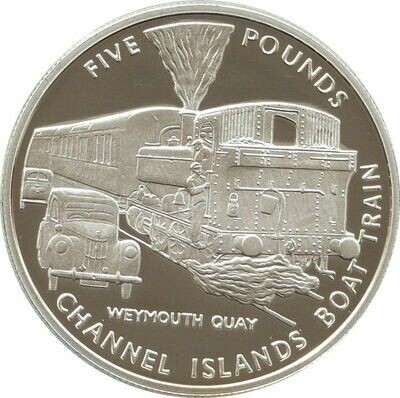 2004 Guernsey Golden Age of Steam Weymouth Quay £5 Silver Proof Coin