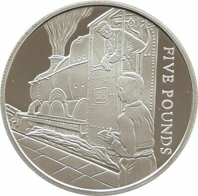 2004 Guernsey Golden Age of Steam Trainspotter £5 Silver Proof Coin