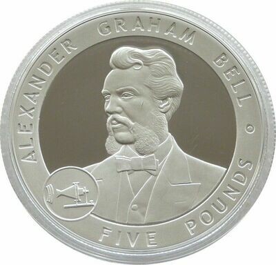 2007 Guernsey Great Britons Alexander Graham Bell £5 Silver Proof Coin