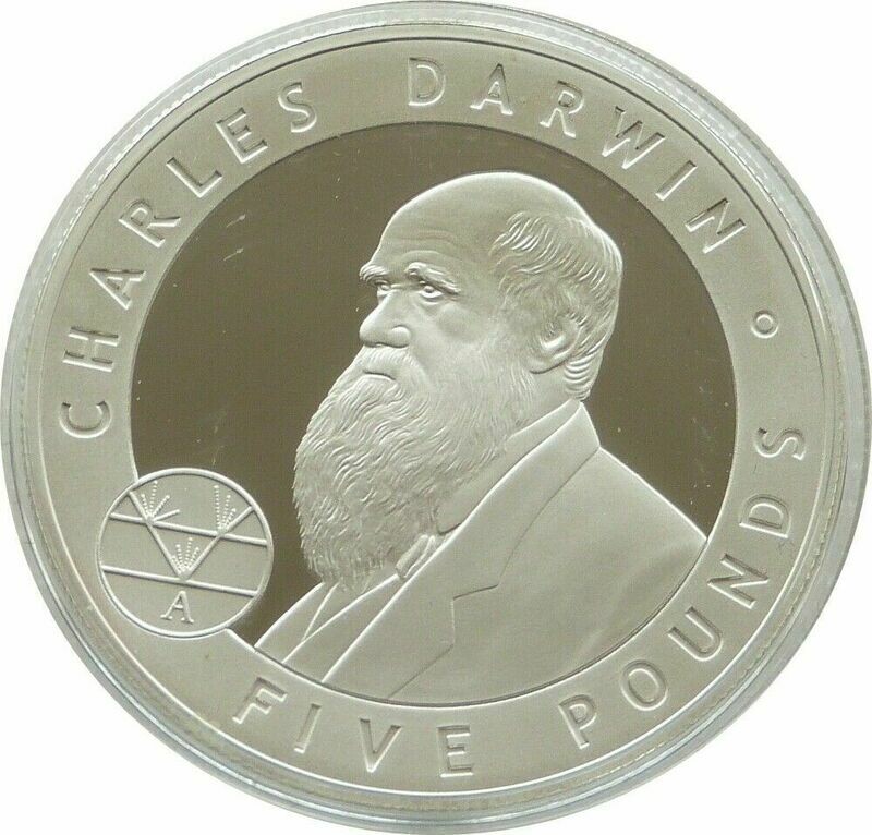 2006 Jersey Great Britons Charles Darwin £5 Silver Proof Coin