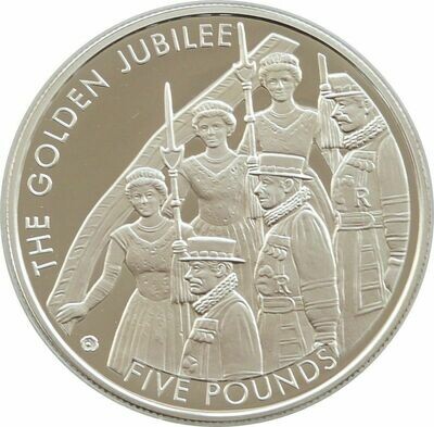 2002 Jersey Golden Jubilee £5 Silver Gold Proof Coin