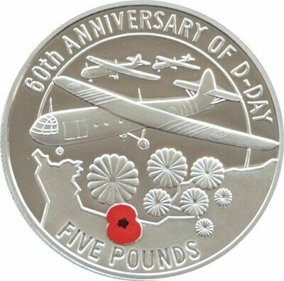 2004 Jersey D-Day Landings £5 Silver Proof Coin
