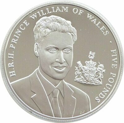 2003 Jersey Prince William 21st Birthday £5 Silver Proof Coin