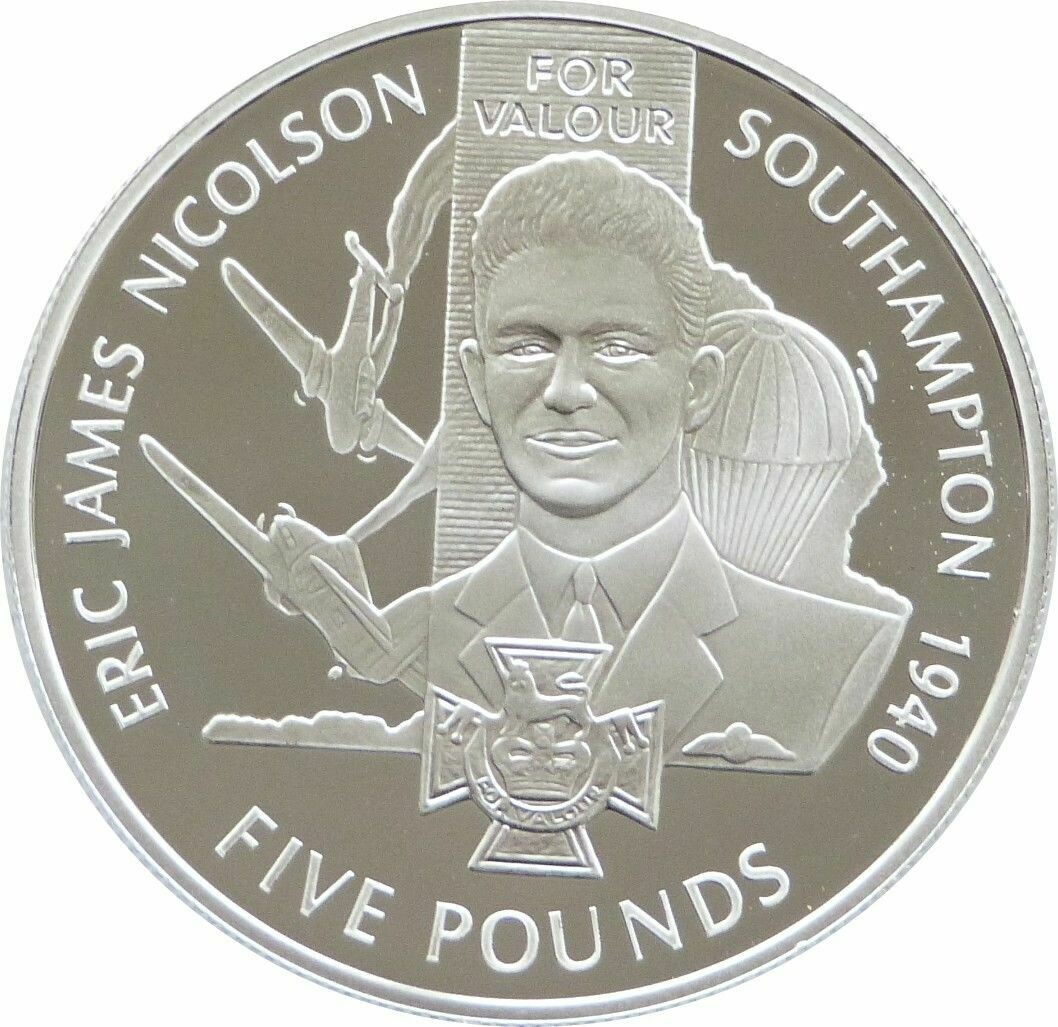 2006 Jersey Victoria Cross Eric James Nicolson £5 Silver Proof Coin
