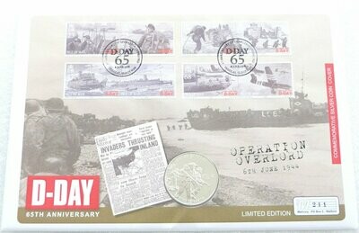 2009 Jersey D-Day Landings £5 Silver Proof Coin First Day Cover