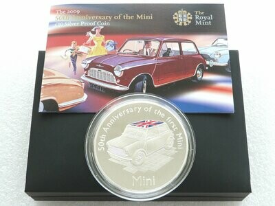 2009 Alderney Mini Motor Car £10 Silver Proof 5oz Coin Box Coa
