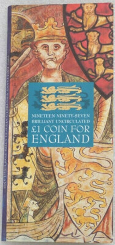 1997 Three Lions of England £1 Brilliant Uncirculated Coin Pack