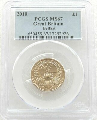2010 Capital Cities of the UK Belfast £1 Brilliant Uncirculated Coin PCGS MS67