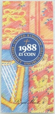 1988 Crowned Royal Shield £1 Brilliant Uncirculated Coin Pack