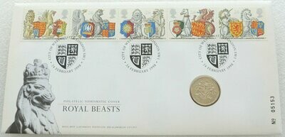 1998 Royal Arms £1 Brilliant Uncirculated Coin First Day Cover