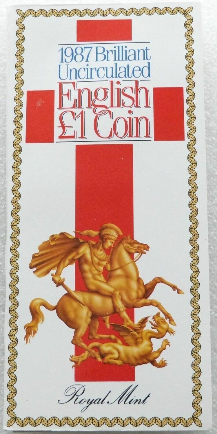 1987 English Royal Oak Tree £1 Brilliant Uncirculated Coin Pack