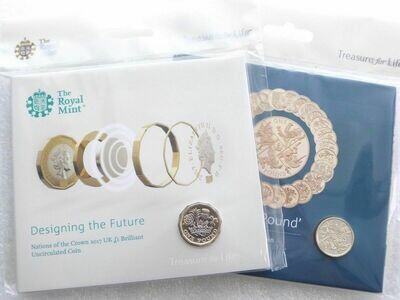 2017 - 2016 Nations of the Crown Last Round Pound £1 Brilliant Uncirculated 2 Coin Set Sealed