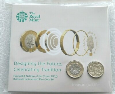 2017 - 2016 Farewell and Nations of the Crown Privy £1 Brilliant Uncirculated 2 Coin Set - Issue 9,714