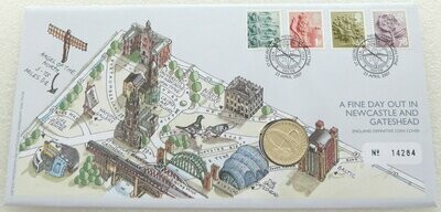 2007 Gateshead Millennium Bridge £1 Brilliant Uncirculated Coin First Day Cover