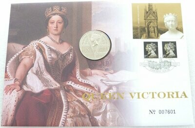 2001 Queen Victoria £5 Brilliant Uncirculated Coin First Day Cover