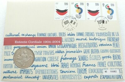 2004 Entente Cordiale £5 Brilliant Uncirculated Coin First Day Cover