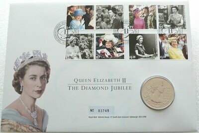 2012 Diamond Jubilee £5 Brilliant Uncirculated Coin First Day Cover