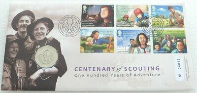 2007 Scout Movement Centenary 50p Brilliant Uncirculated Coin First Day Cover