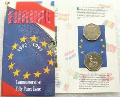 1992 - 1993 European Presidency Britannia 50p Brilliant Uncirculated 2 Coin Set