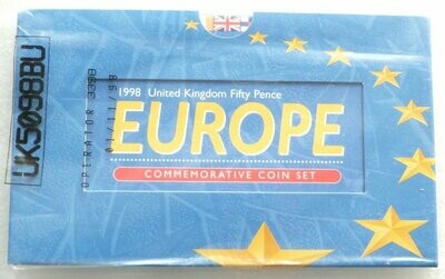 1998 EEC Membership Britannia 50p Brilliant Uncirculated 2 Coin Set Sealed